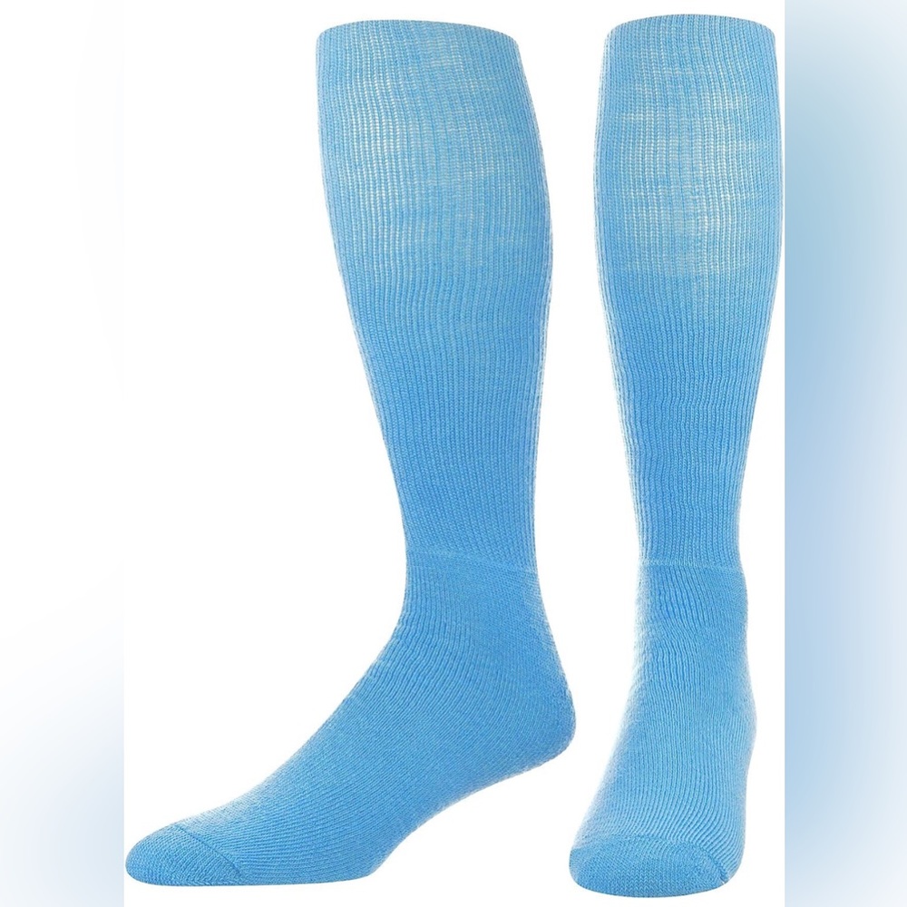 New Score Light Blue Soft Ball Socks .
